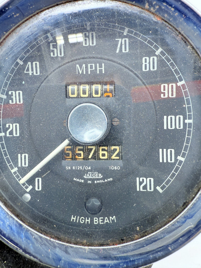 Original MGA Jaeger 120 MPH Speedometer SN 6161/06 1440 Speedo C36-31