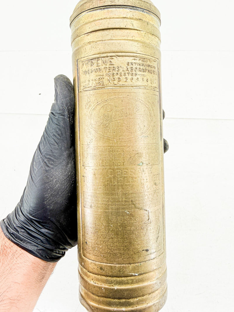 Vintage Pyrene Brass Fire Extinguisher Quart Pump Willys MB GPW Military C76-100
