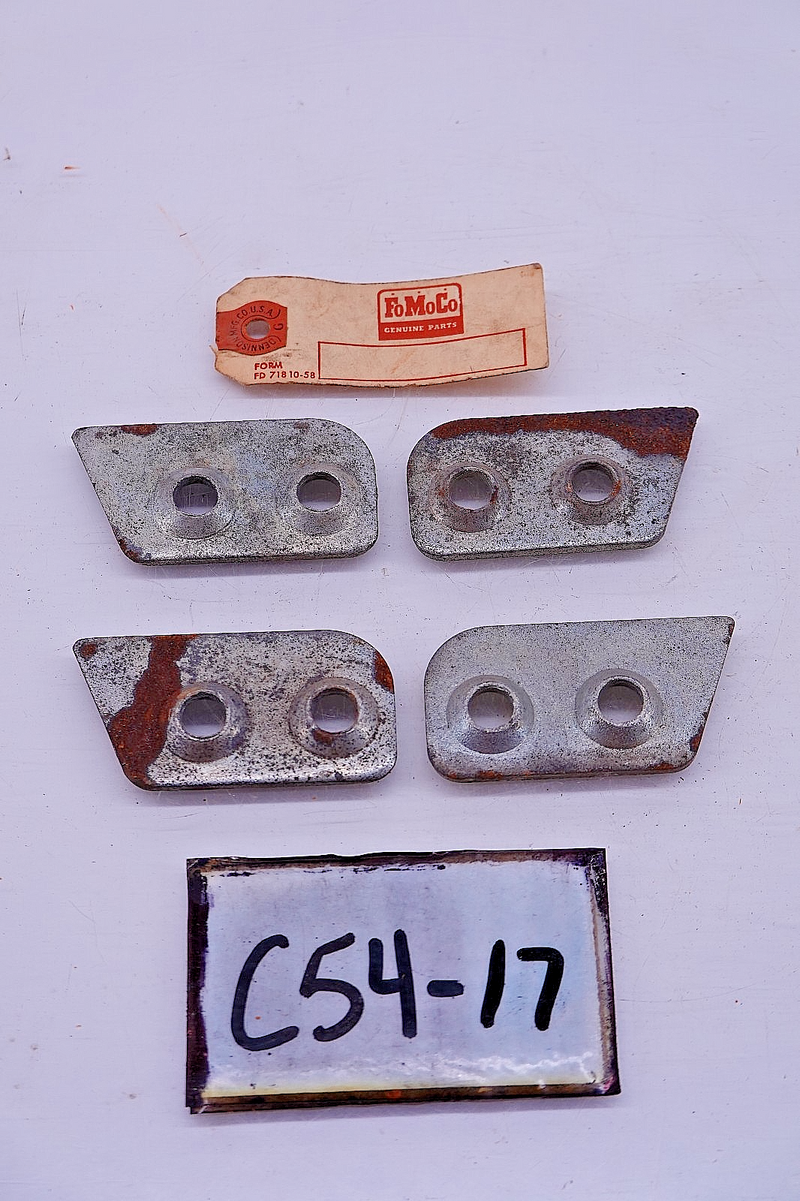 NOS 1957 1958 Ford / Mercury PAIR Door Lock Striker Auxiliary Plate B9A C54-17