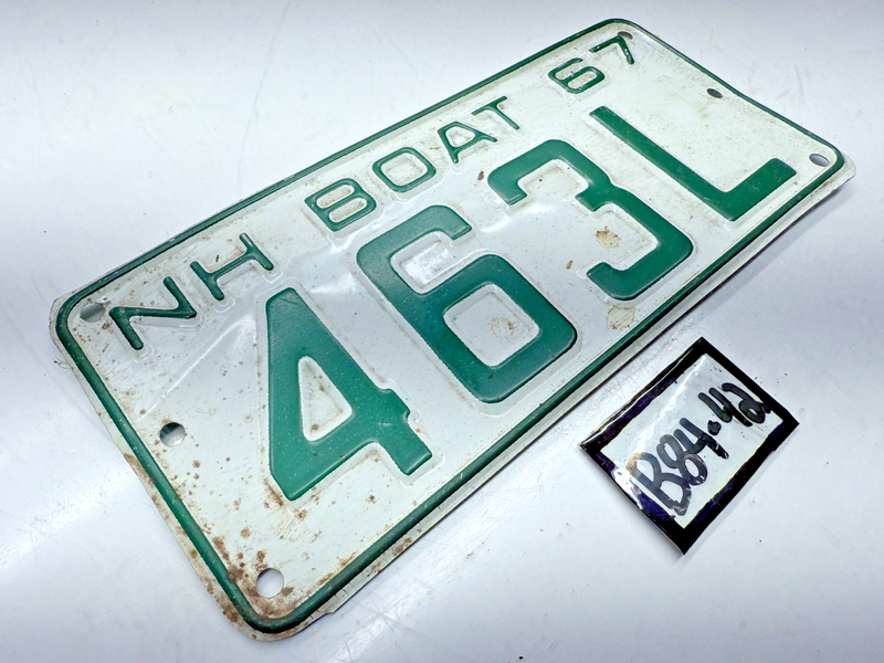 NICE!!! Vintage 1967 New Hampshire Boat License Plate 463L B84-42