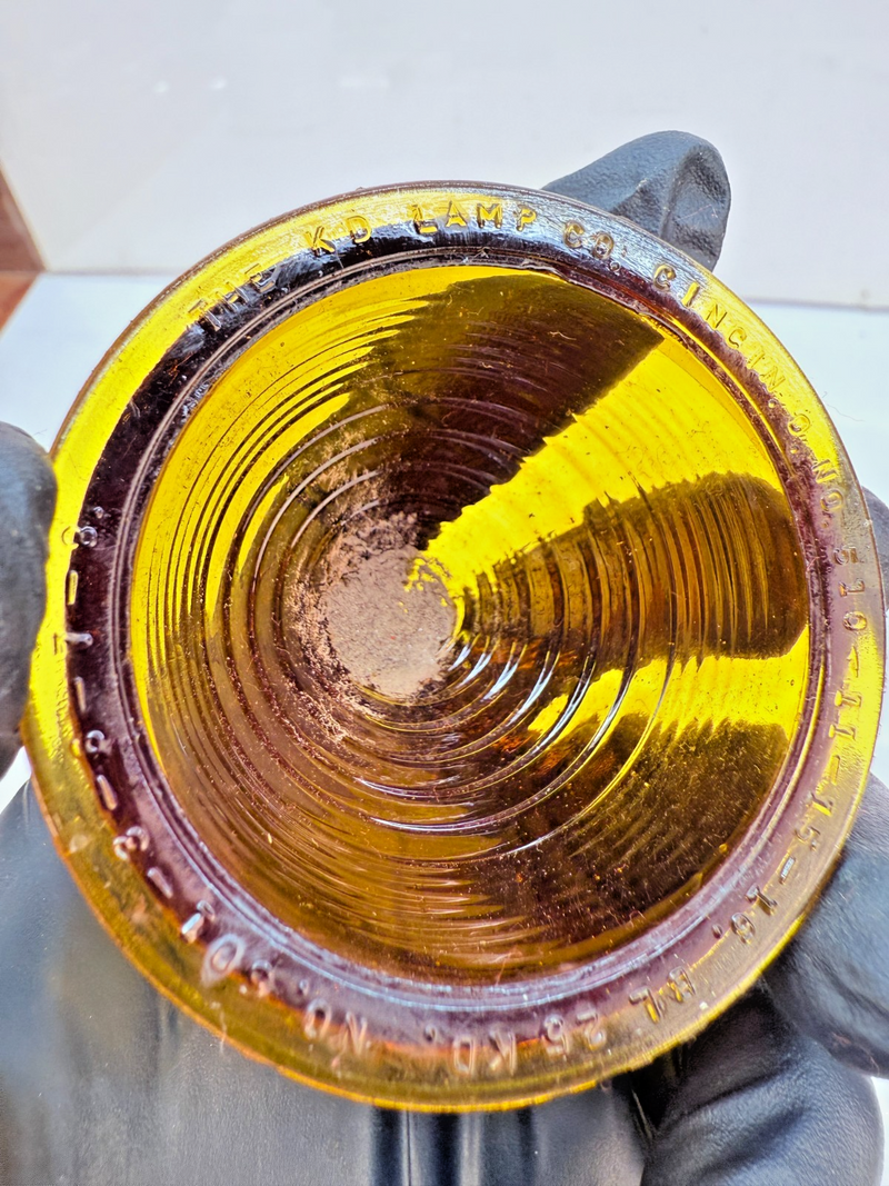 VINTAGE OEM K-D BL25 AMBER Glass Beehive Tail Light Lens B78-12