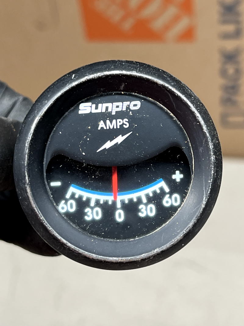Vintage Sunpro Amp 60 Ammeter Gauge Black Hot Rat Rod B38-9
