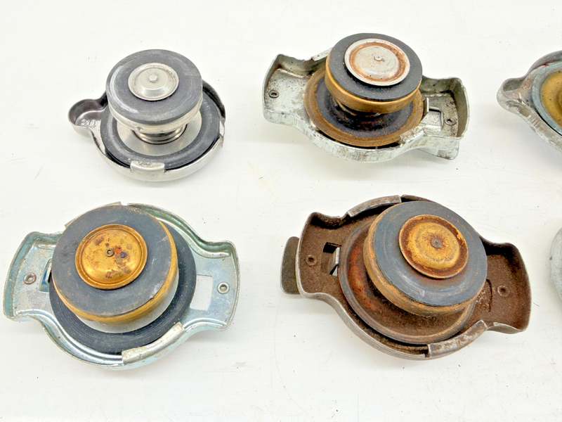 (12) Vintage LOT of 1960's FORD Radiator Caps Chevy Dodge Camaro Mustang C58-31