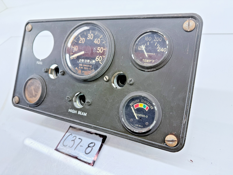 Original Jeep Willys Kaiser M38 Instrument Panel Gauge Speedometer Cluster C37-8