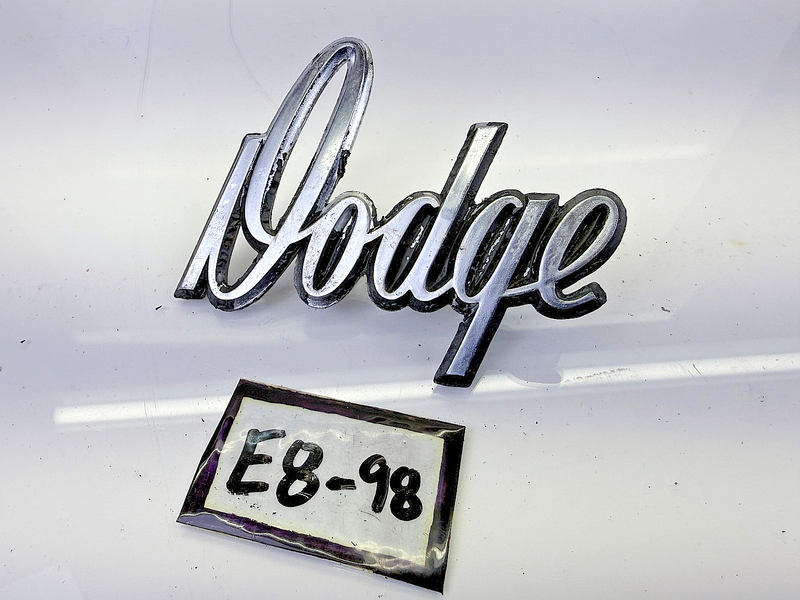 Vintage OEM Dodge Script Emblem Badge Metal 1950s 1960s Mopar 2956722 E8-98