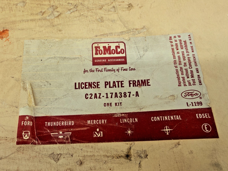 NOS 1962 Ford Galaxie License Plate Rotunda FoMoCo C2AZ-17A387-A C60-30