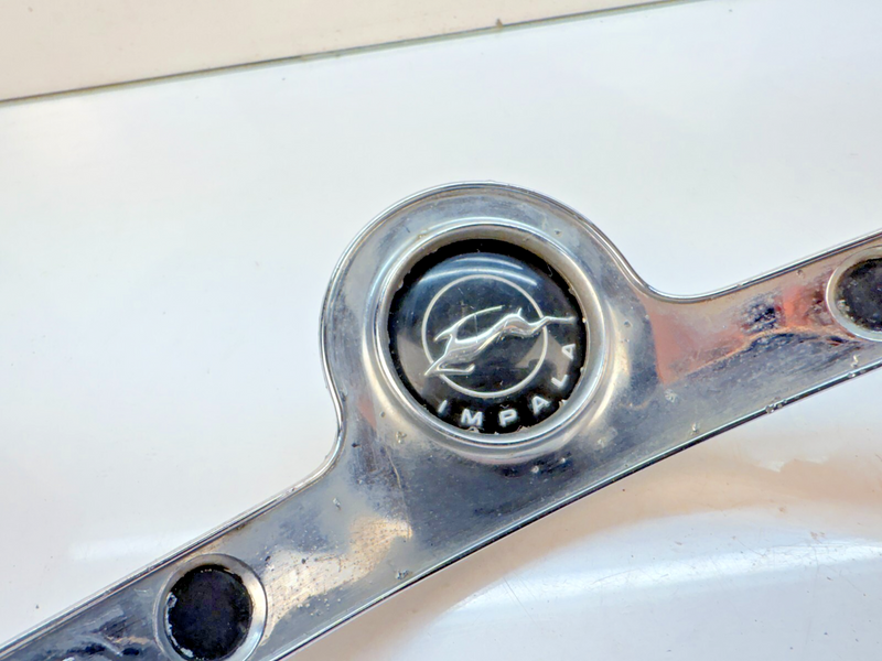 OEM 1962 Chevy Impala Steering Wheel Center Horn Ring Button Chrome 20213 B44-34