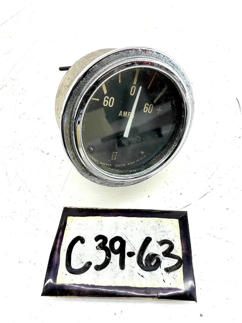 Vintage Stewart Warner Marine Deluxe Ammeter 60 Amp 1960s Boat SW 826538 C39-63