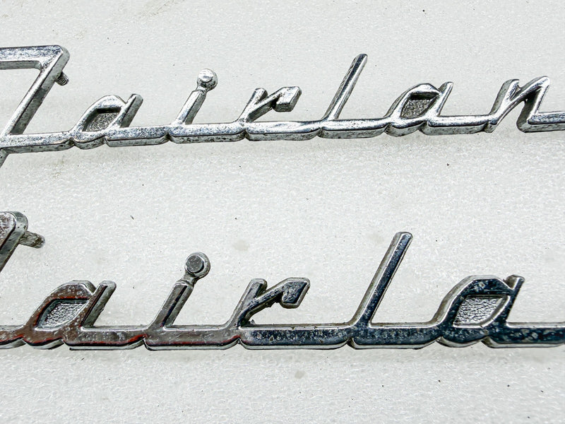 OEM 1956 FORD FAIRLANE HOOD / TRUNK EMBLEM PAIR BN-16604-B BN-7042526-B E10-79