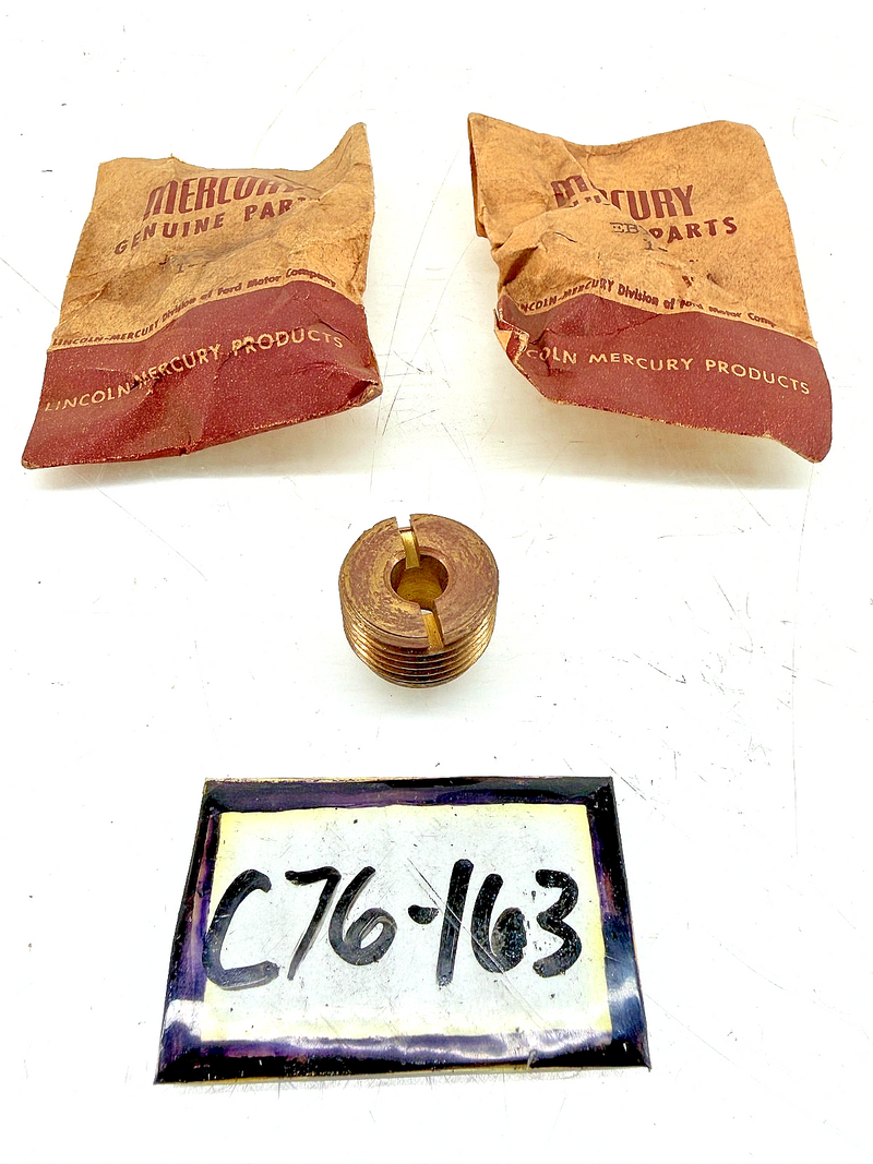 (1) NOS 1952 - 1962 MERCURY FORD BRASS CARB PLUG EBY-9864-A C76-163