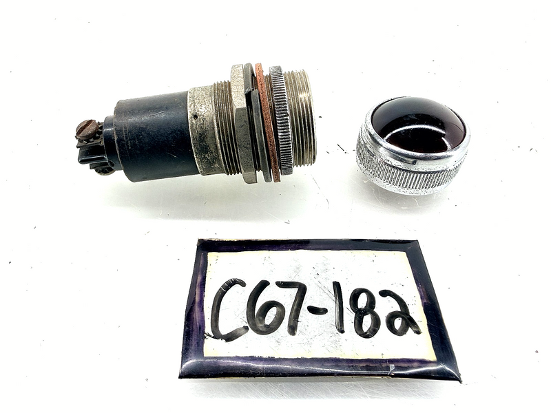 Vintage Dialco Panel Indicator Light Pilot Lamp RED C67-182