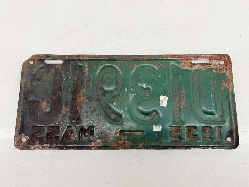 Orig. Paint 1935 DEALER D1391C Massachusetts License Plate Sign MA D1391C C76-26