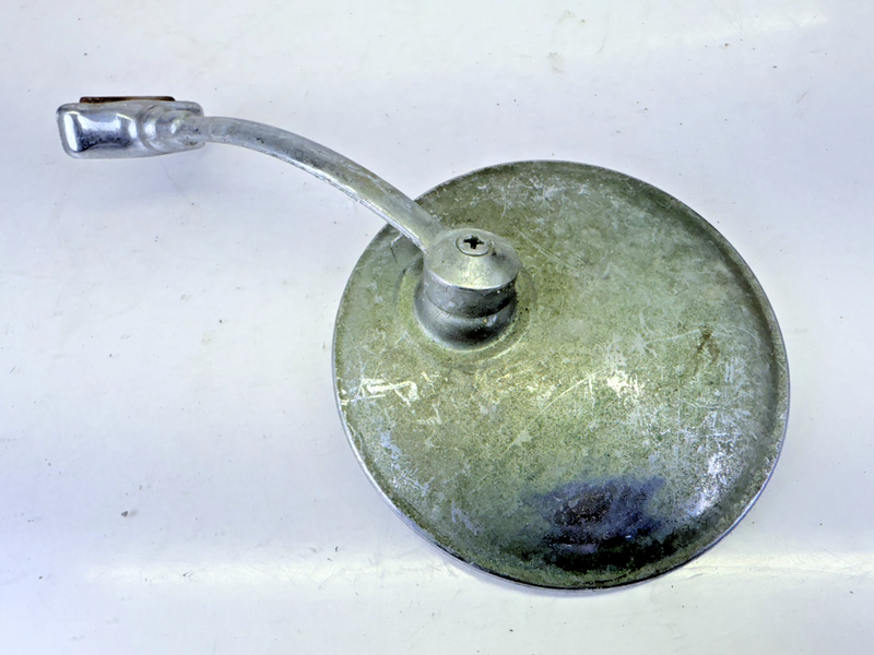Vintage 4" Clamp On Door RAT ROD ROUND Mirror **GREAT PATINA** C27-24