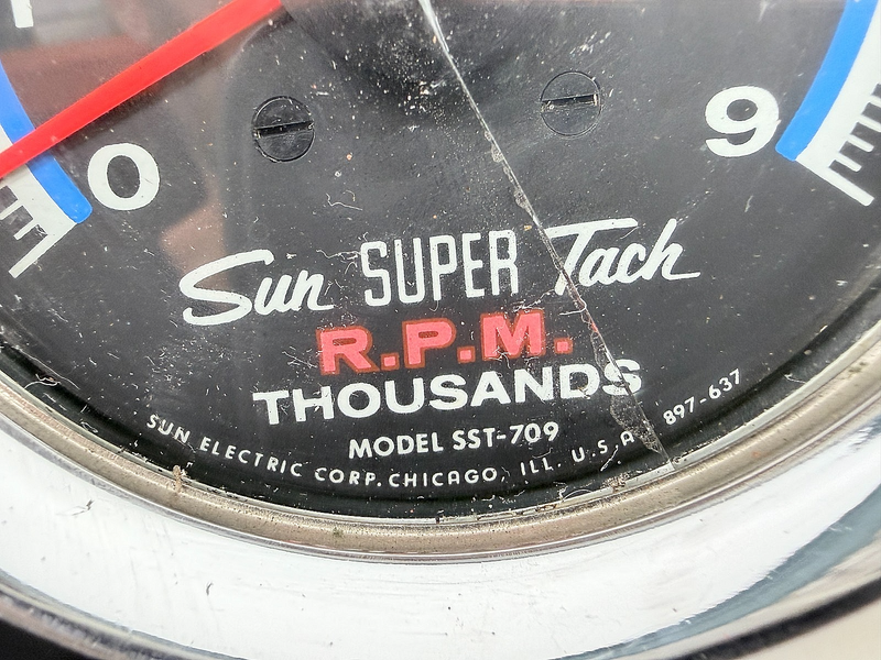 RARE 1960'S 1970'S SUN SUPER TACH 9K BLUE LINE TACHOMETER SST-709 DATE 9/1/1968