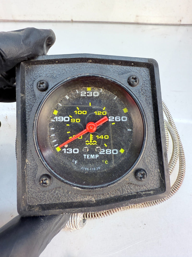 Equus 6042 Aviation Style Water Temperature Gauge 2" Black Electric B62-20