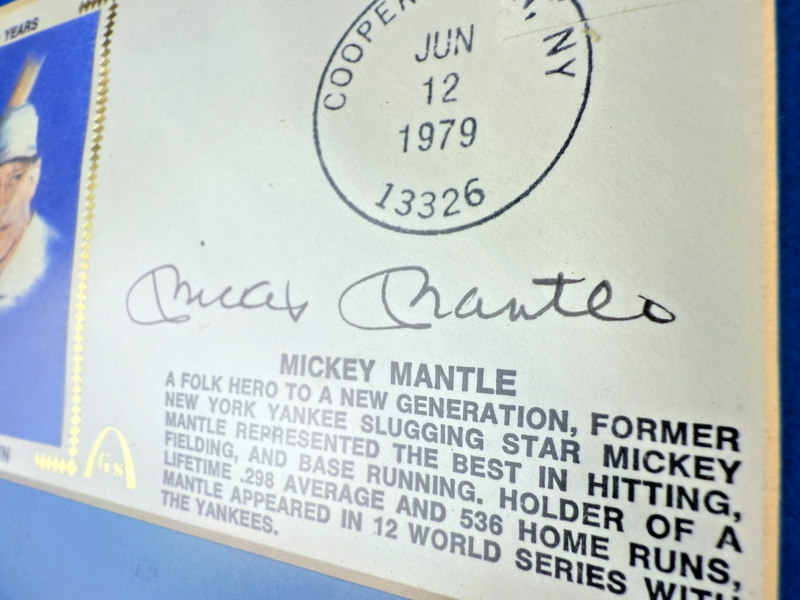 1979 Mickey Mantle Signed Autographed 1st Day Cover Cachet Auto Rare Yankees #7
