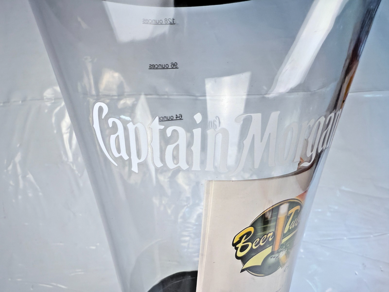 VERY RARE CAPTAIN MORGAN FOOTBALL HELMET LIQUOR DISPENSER (about 20" tall)