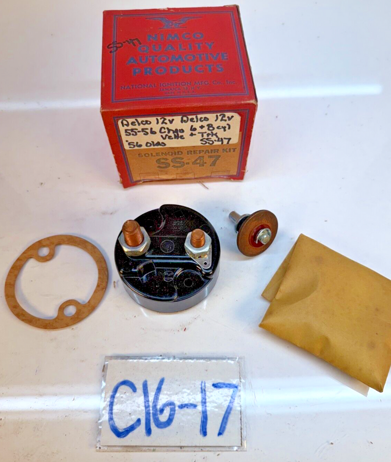 NOS 1955-56 CHRYSLER / 1956 OLDSMOBILE SOLENOID REPAIR KIT SS-47 55 56 C16-17