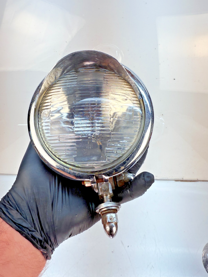 Vintage PAIR 1940s 1950s Bolt-On Spotlights GM Bomb Hot Rat Rod USA B83-64