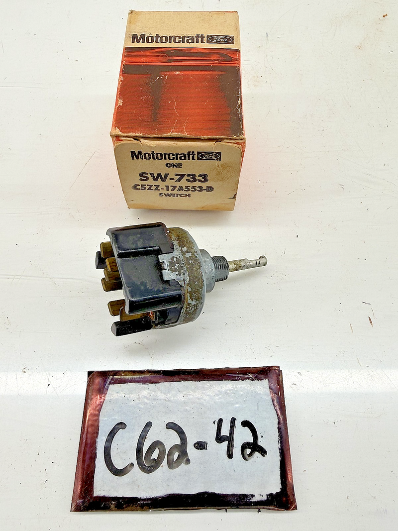 OEM 1965 1966 Ford Mustang Windshield Wiper Switch C5ZZ-17A553-D C62-42