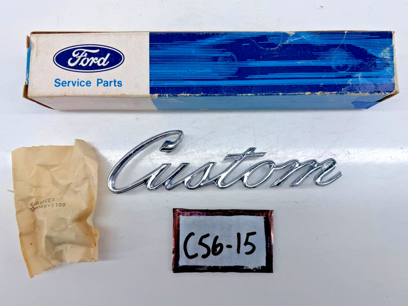 NOS 1969 1970 FORD F100 F250 F350 GALAXIE CUSTOM EMBLEM C9AB-62291B62-C C56-15