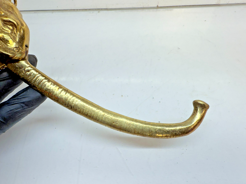 VINTAGE ANTIQUE BRASS ELEPHANT LONG TRUNK DOOR KNOCKER 7" B68-17
