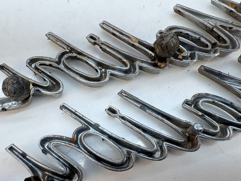 OEM 1966 1967 Chevy Malibu PAIR Chrome Script Quarter Panel Emblem E5-37