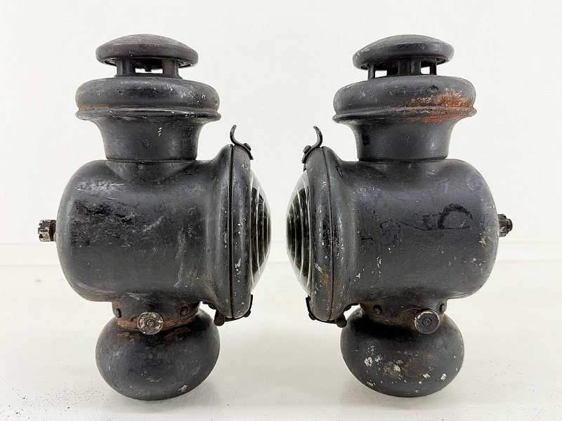 PAIR Authentic Early 20th Century Ford Model T Kerosene Side (Cowl) Lamps C63-17