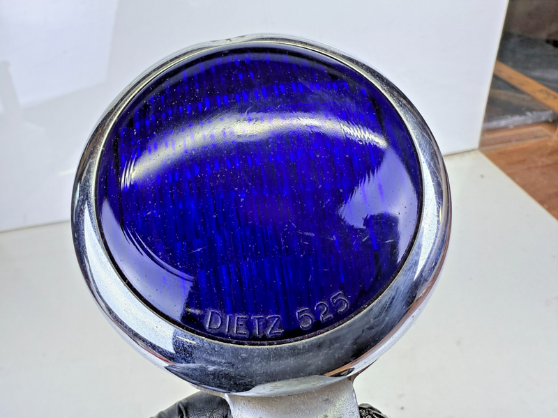 Vintage Dietz 310 Blue Light 525 Glass Lens Fire Ambulance Police RAT ROD C27-12