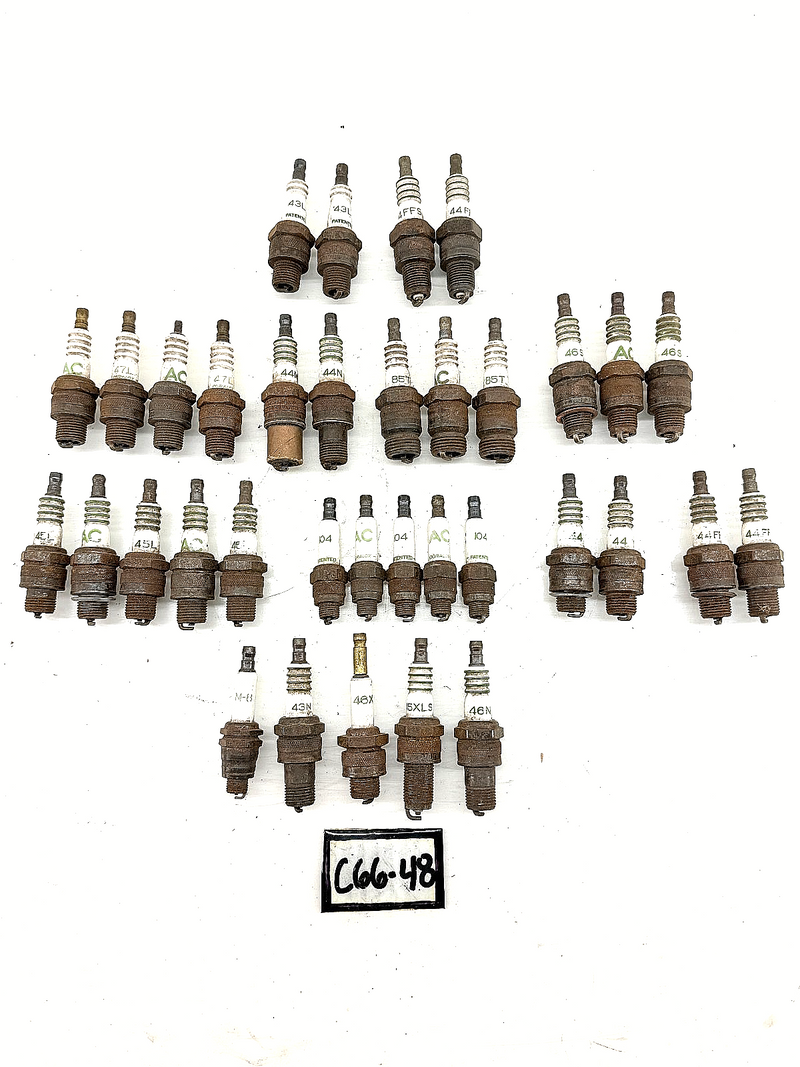 Vintage NOS AC Spark Plug Lot 45L 47L 104 44N 46S 43L 85T 44FF 44FFS M-8 C66-48