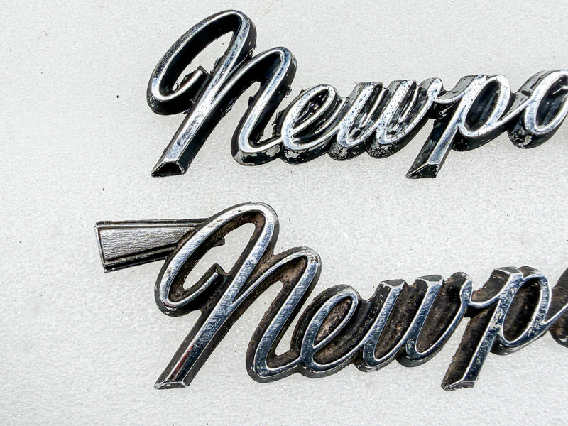 OEM 1966 - 1971 CHRYSLER NEWPORT SCRIPT EMBLEMS MOPAR 2901358 2605362 E10-66