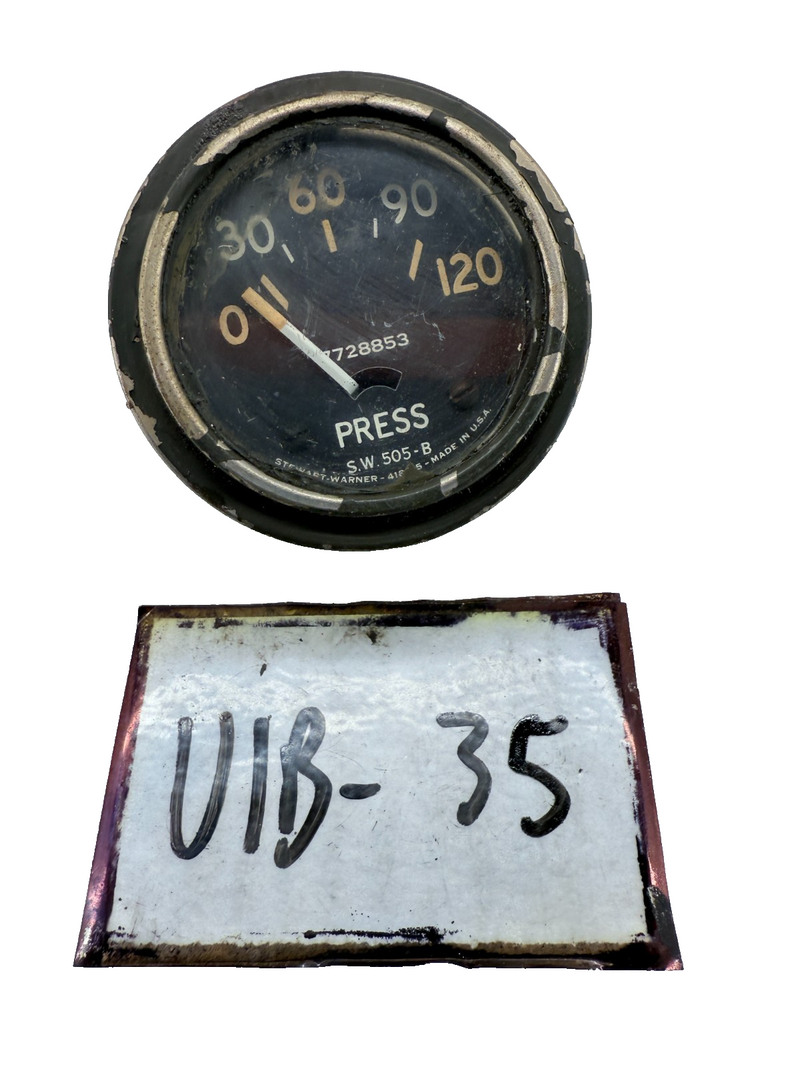 OEM Willys Jeep MB FORD GPW Stewart Warner Oil Pressure Gauge 7728853 C38-35