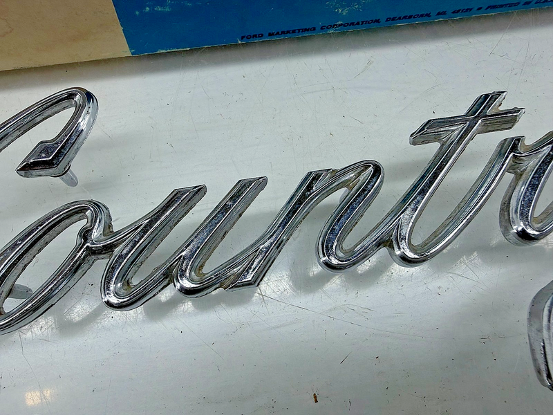 NOS Ford 1969 1970 Galaxie LTD Country Squire Station Wagon Emblem PAIR C56-24