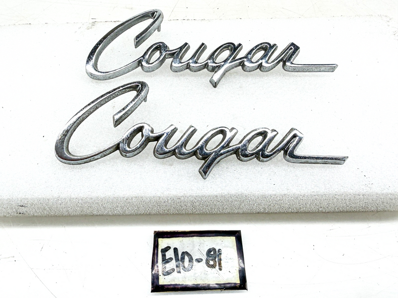 OEM 1971 1972 1973 MERCURY COUGAR SCRIPT EMBLEM PAIR D1WB-16098-AA E10-81