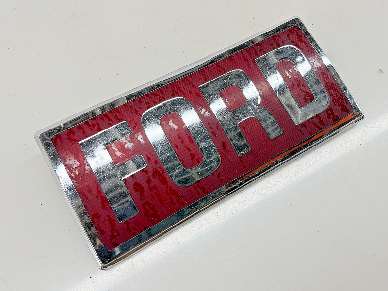Vintage ORIGINAL Ford Chrome Emblem Badge MAN CAVE RAT ROD C66-21