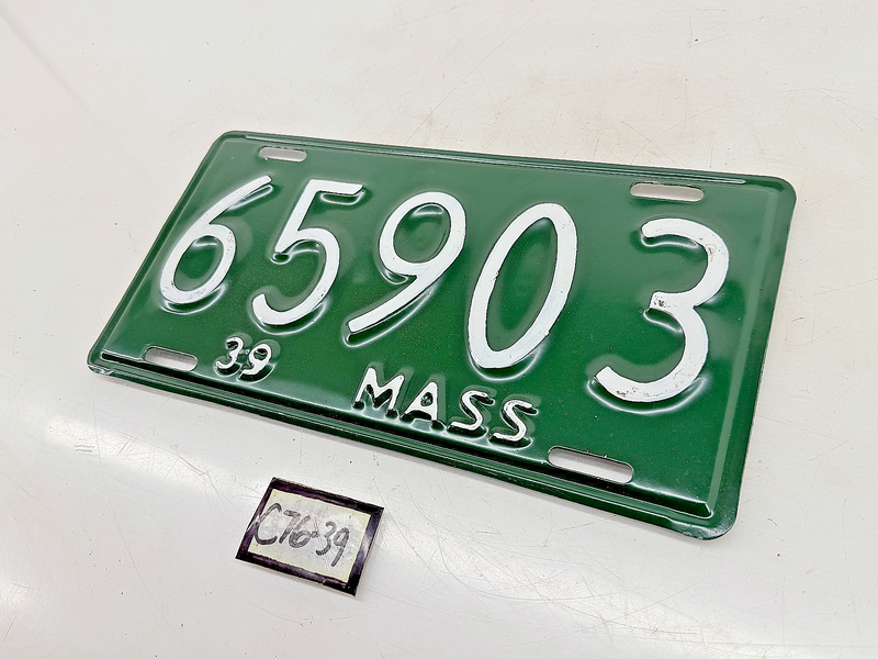 Repainted 1939 65903 Massachusetts License Plate Sign MA 65.903 C76-39