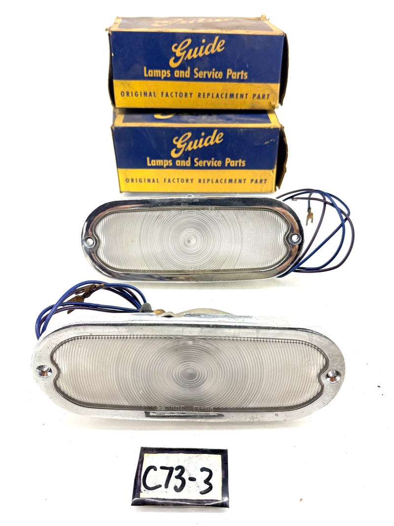 NOS 1954 Chevy Belair 210 150 PAIR Parking Light Lamp Assembly GUIDE FI-54 C73-3
