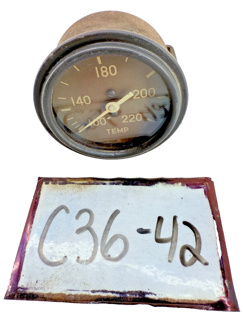 RARE OEM Willys Jeep MB FORD GPW Stewart Warner Temperature Gauge C36-42