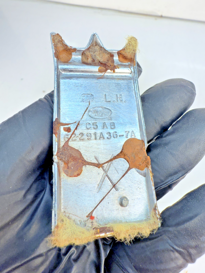 BRKN OEM 1965 Ford Custom 500 Sedan CUSTOM 500 REAR QUARTER PANEL EMBLEM E8-13