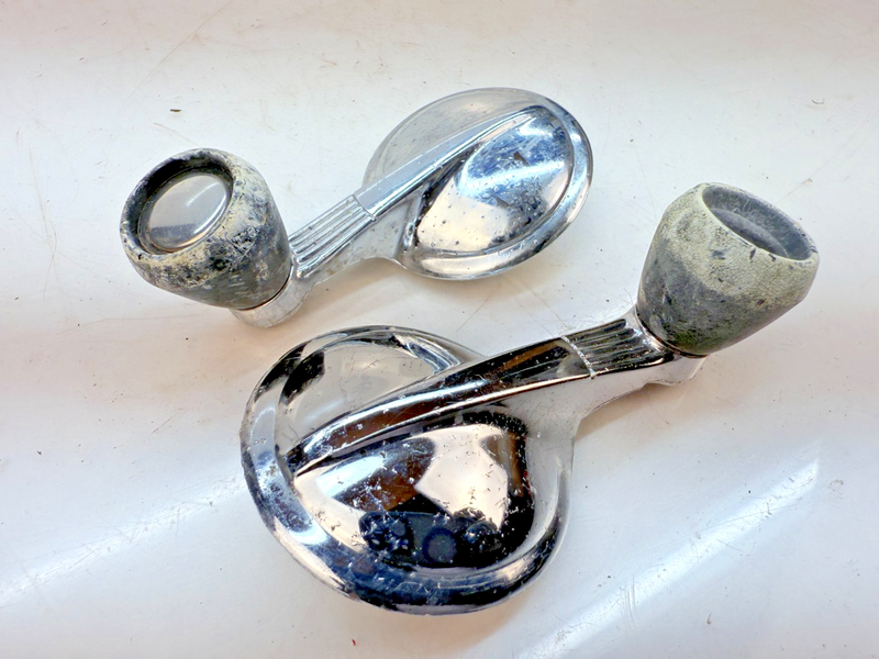 OEM 1958-1964 Impala Belair Chrome Vent Window Crank Handle PAIR 59 61 62 B79-33