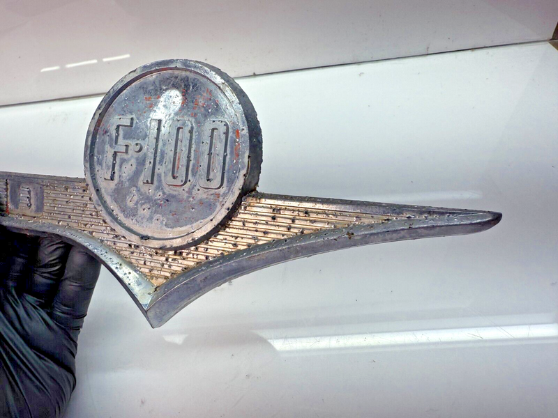 Vintage OEM 1955 1956 Ford F-100 Hood Side Emblem 16720 F100 Truck 55 56 B53-32