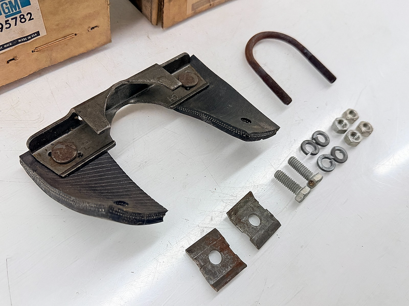 NOS 1958 - 1964 Chevrolet Muffler Rear Clamp and Bracket 3795782 C72-8
