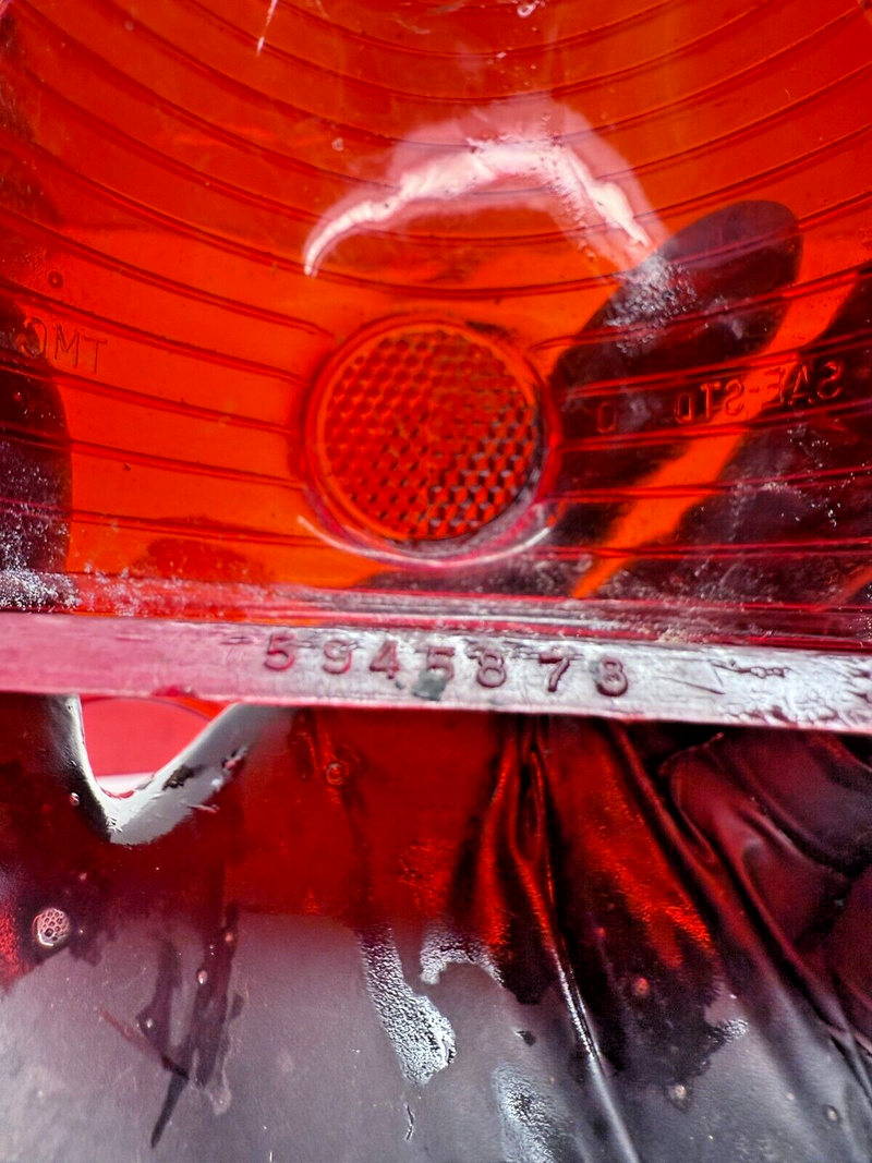 Vintage 1955 Chevy Glo-Brite GB-344 Red Stop Tail Light Lens 5945878 55 C22-29