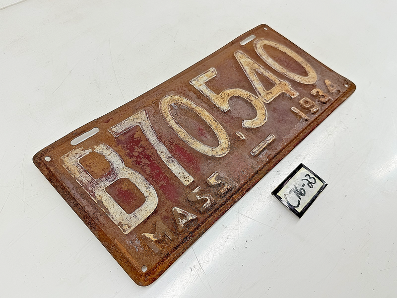 Orig. Paint 1934 B70540 Massachusetts License Plate Sign MA B70.540 C76-23