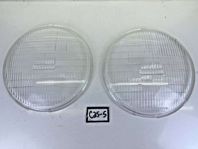NOS 1940 Dodge Truck Bi-Ray PAIR Head Lamp Lenses Hall Detroit Mopar C25-5