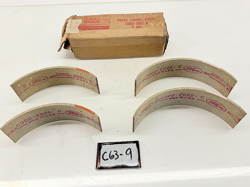 NOS 1960 - 1964 Ford Falcon Comet 6cyl FRONT DRUM BRAKE SHOE LININGS 1962 C63-9
