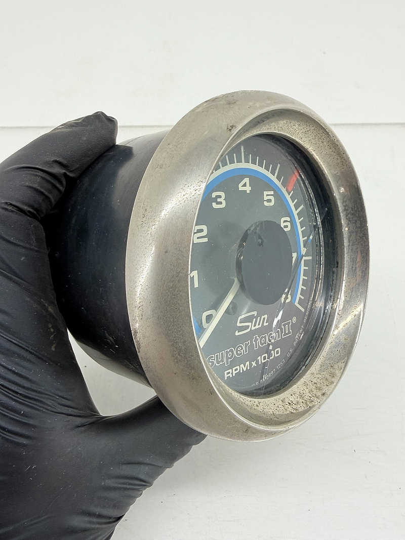 RARE 1960'S 1970'S SUN SUPER TACH 9K BLUE LINE TACHOMETER SST-709 FORD MOPAR GM