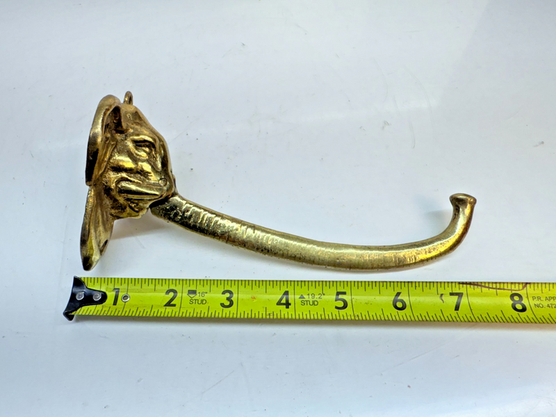 VINTAGE ANTIQUE BRASS ELEPHANT LONG TRUNK DOOR KNOCKER 7" B68-17