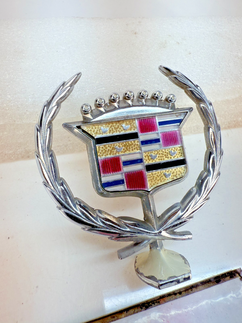 Vintage Cadillac Shield Emblem OEM 1960s 1970s 1980s Hood Ornament B32-282
