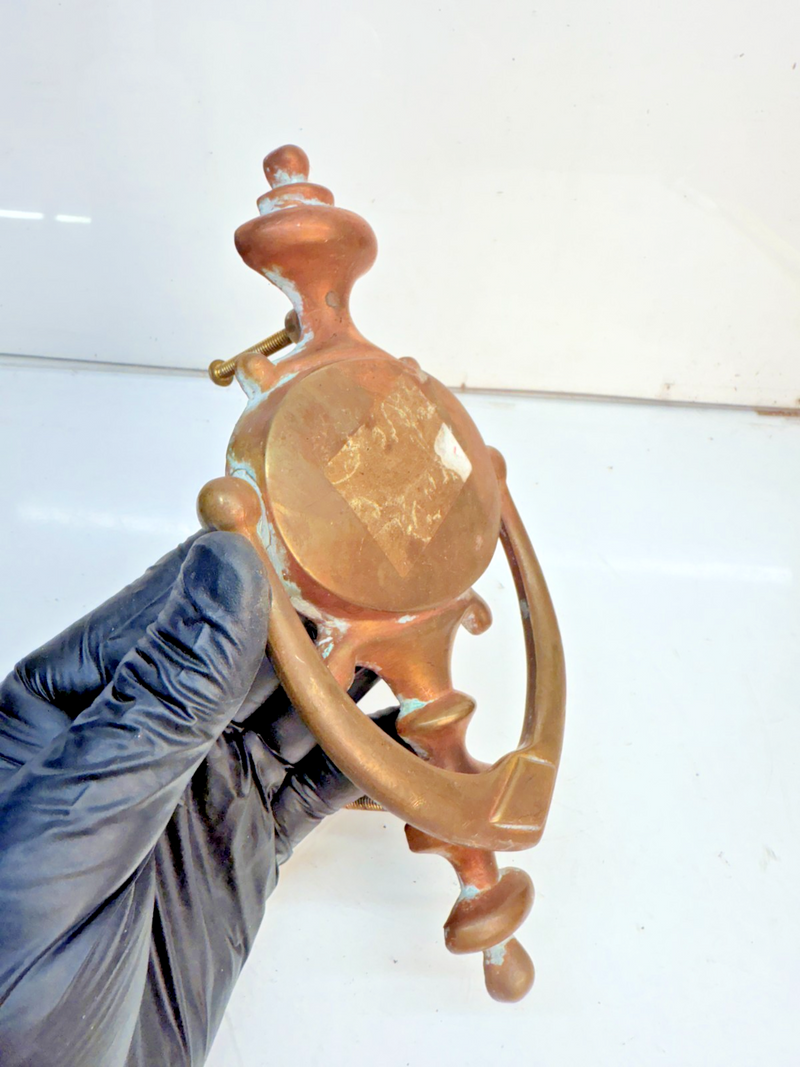 VINTAGE ANTIQUE BRASS TRADITIONAL DOOR KNOCKER 9" B68-15